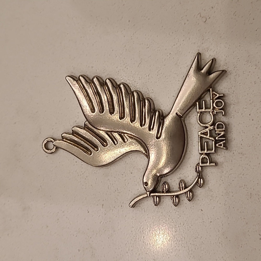 Silver Peace and Joy Ornament